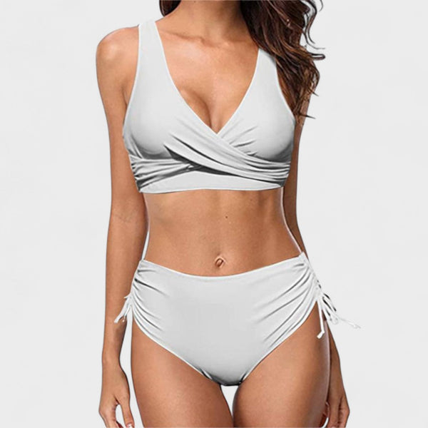 Helena - Biquíni Cintura Alta com Top Cruzado